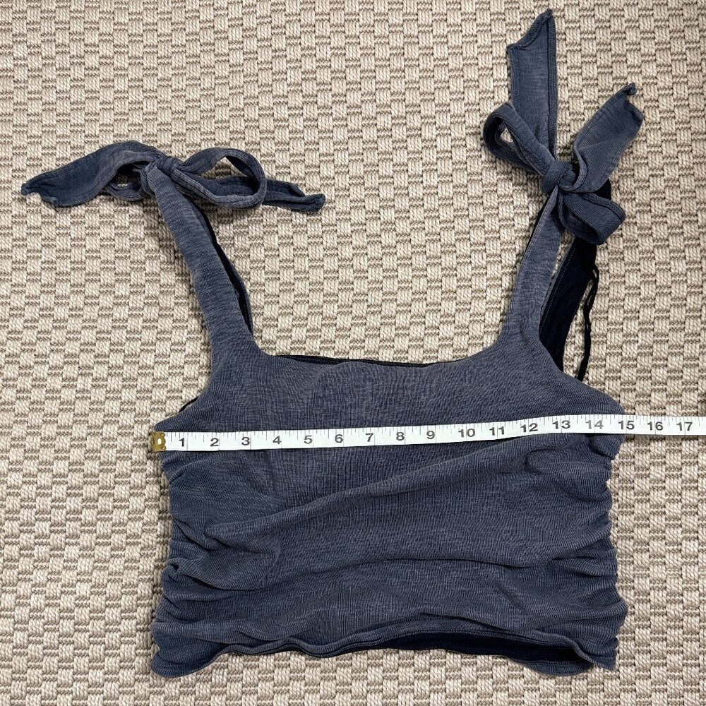 Free People Top Boulevard Tie-Strap Tank Women's Size Medium Ruched Worn On TV - Picture 8 of 13